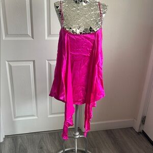 Foley + Corinna Asymmetrical Hot Pink Cape Top Sz S
